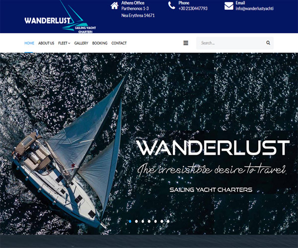 Site Παρουσίασης - Wanderlust Luxury Yachts