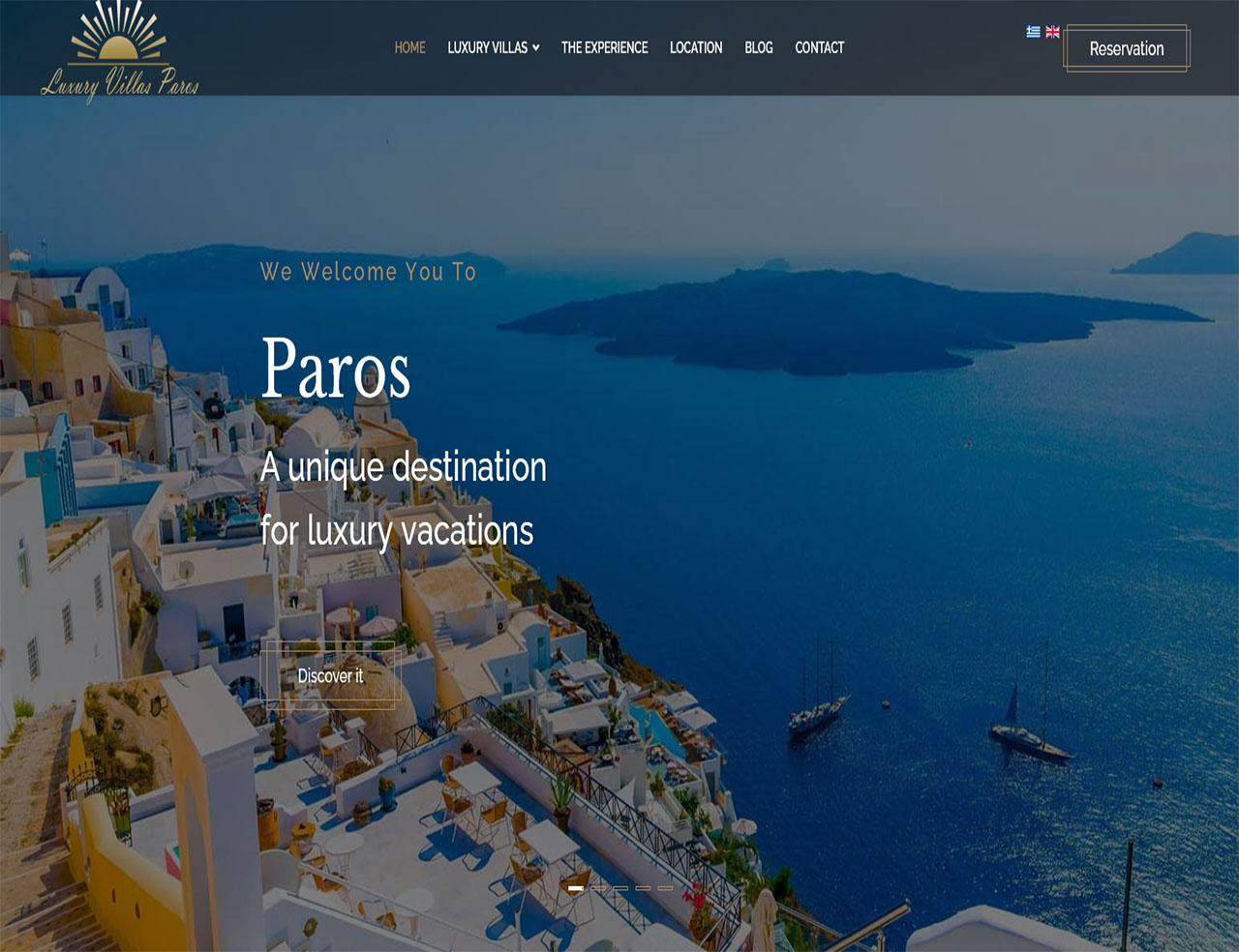 Site Παρουσίασης - Luxury Villas Paros, Ενοικίαση Βίλας